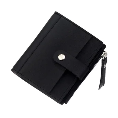 Женский длинный кошелек из искусственной кожи, красный кошелек porte feuille femme, Женский кошелек, клатч для денег, Женский кошелек billetera mujer carteras - Цвет: Black short