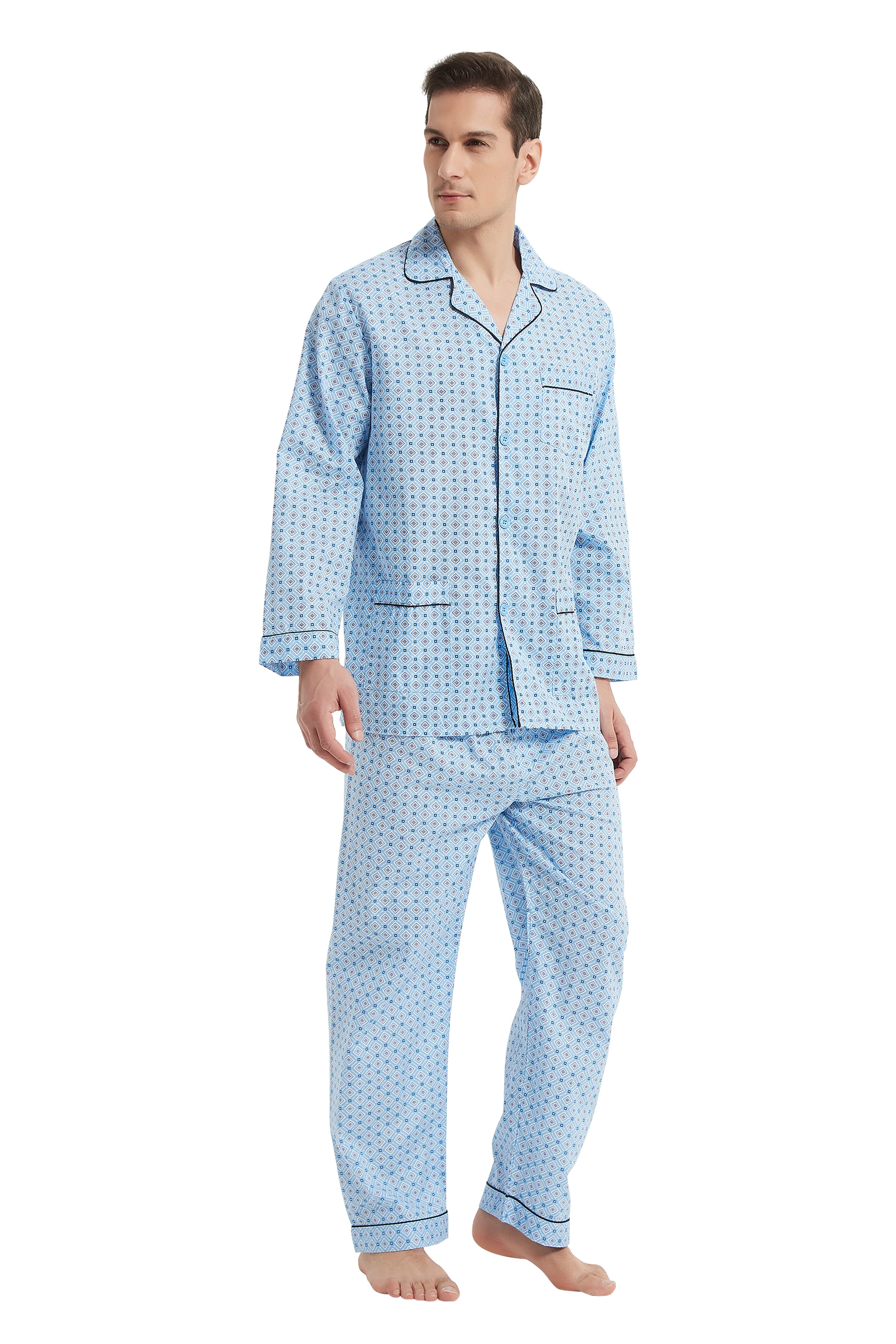Global pajamas Men's Classic with trousers/pajamas with long sleeves/pajamas with pants