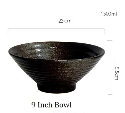 9 Inch Bowl Керамическая чаша в японском стиле, салатник для лапши, домашняя рисовая ГОВЯЖЬЯ, трамбинг, обеденная чаша, столовая посуда - Цвет: 9 Inch Bowl