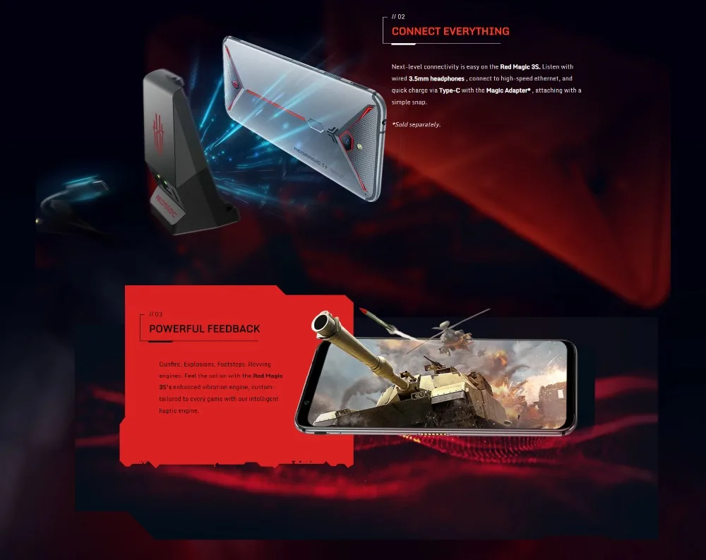 Глобальная версия оригинального игрового телефона zte Nubia Red Magic 3S 128G 8G 6,6" 90Hz Snapdragon 855 Plus 48MP+ 16MP 5000mAh Fastcharge