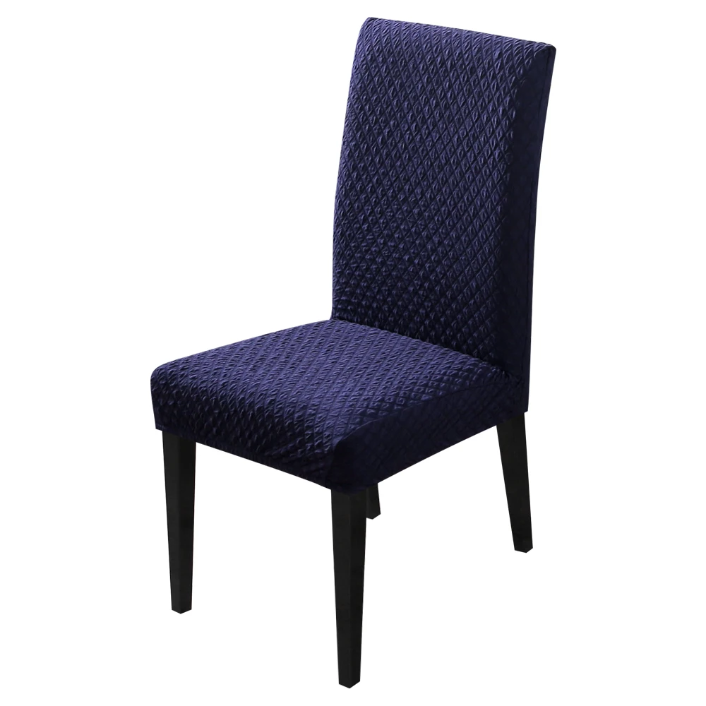 royal blue Knitting Jacquard Solid Color Big Chair Cover Thick Elastic Seat Chair Covers Stretch Slipcovers For Wedding Banquet Hotel - Цвет: royal blue