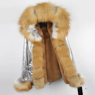 30 OFTBUY, парка, зимняя куртка для женщин, большой натуральный Лисий мех, воротник, теплая Толстая парка, верхняя одежда, зимнее пальто, женское меховое пальто - Цвет: 30