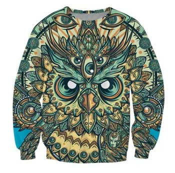 

3D print hoodies pullover hooded sweatshirts for men women lovers 2019 autumn fashion hip hop street wear fleece owl