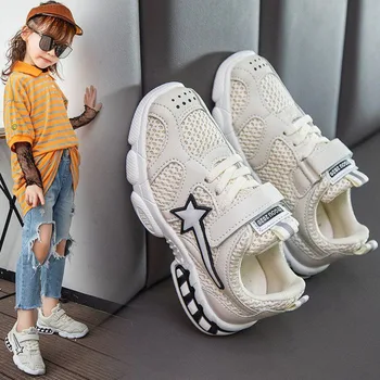 

Boys Girls New Running Sports Shoes Spring Casual For Kids Sneaker White Anti-slip Canvas Breathable Children Shoes