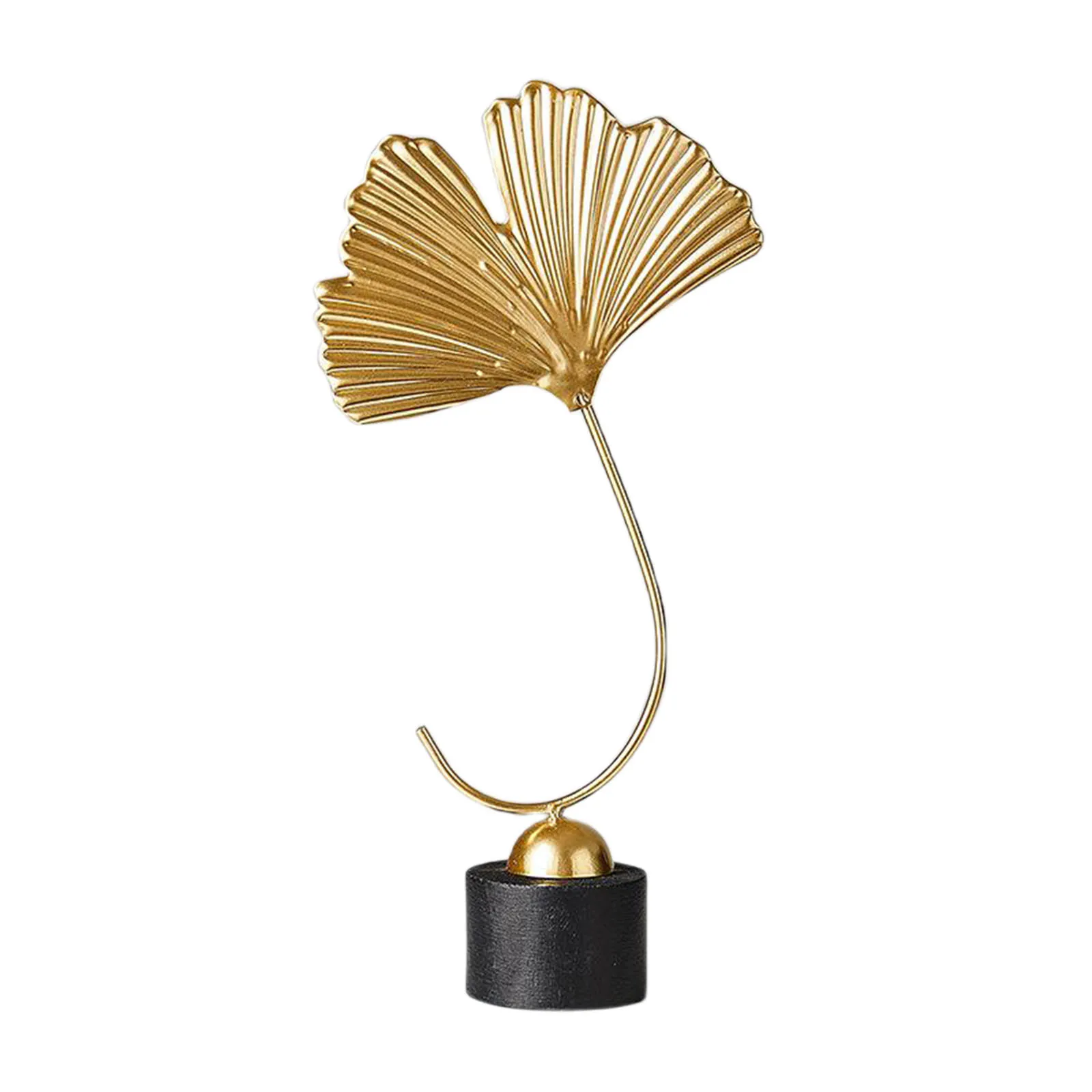 Small Iron & Wooden Sculpture Accent Piece,Modern Decorative Object for Home, Office, Table and Desktop