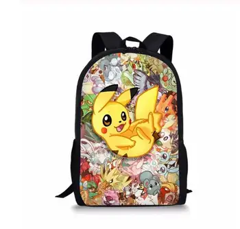 

Children's Backpack Pokemon Design Students School Bags Cartoon Pikachu Pattern Teenagers Book-Bag Mochila Travel Bag