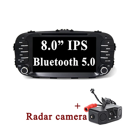 with Radar camera YAZH Android 9,0 автомобильный стерео дисплей для Kia Soul с 8,0 ”ips 1024*600 HD радио/SW/Carplay/зеркальная связь/Bluetooth 5,0 - Цвет: with Radar camera