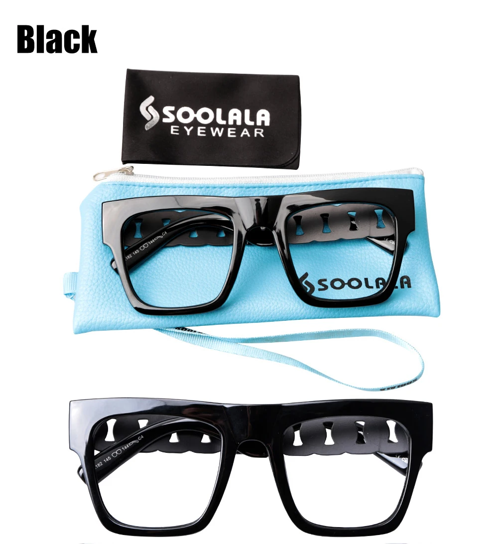 SOOLALA квадратные негабаритные оптические очки оправа для женщин и мужчин Специальные руки прозрачные рецептурные линзы очки для работы за компьютером близорукость очки