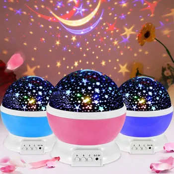 

Colorful Starry Sky Rotating Projector LED Night Light Romantic Projection Lamp Bedroomlight Lamp Kid's Room Decor Birthday Gift