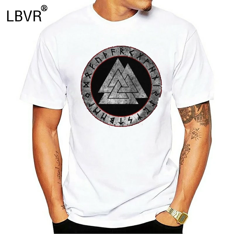 2018 модная короткая футболка Valknut Runes язызм новый Odin Thor Loki Midgard Rune Walhalla | Женская