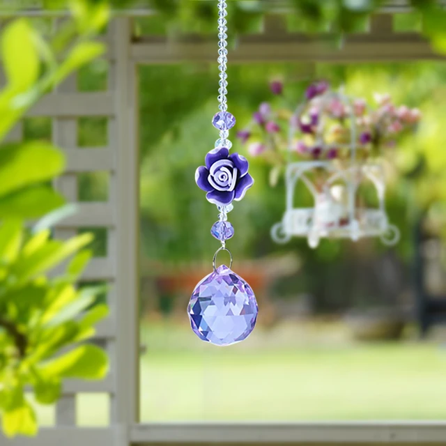 Crystal Sun Light Catchers Medál Színes Gyöngyök Lógó Csepp A Kültéri Beltéri Kert Ablakhoz Esküvői Csillár Szél Hangjelzés - Image 5