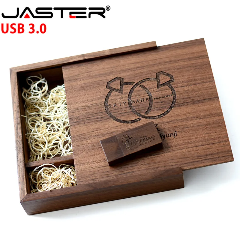 JASTER USB 3,0 бесплатный логотип клен фотоальбом usb+ коробка usb флеш-накопитель Флешка 16 ГБ 32 ГБ фотография свадебный подарок 170*170*35 мм