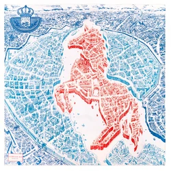 LESIDA Silk Feeling Scarf Big Square Satin Head Scarf for Women Horse Design 35.5 × 35.5 inches Hair Wrapping Headscarf