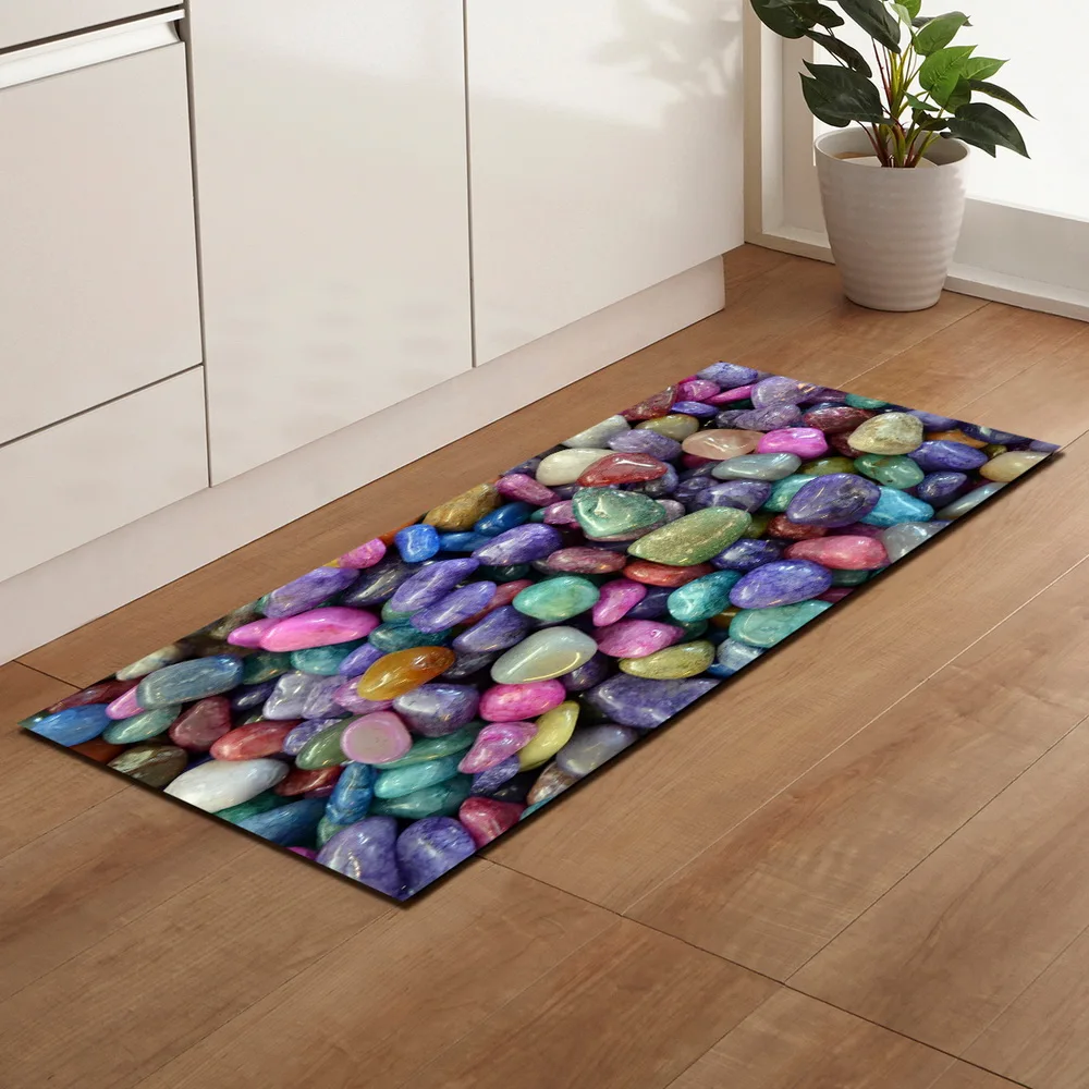 Simulated Pebble Bathroom Carpet Doormat Hallway Bath Mat Kitchen Mat Anti-slip Modern Area Rugs Living Room Decor