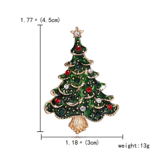Christmas Tree Brooches for Women Rhinestone Inlay Fashion Jewelry Festival Brooch Pins Good Gift Winter Coat Cap Brooch Pin