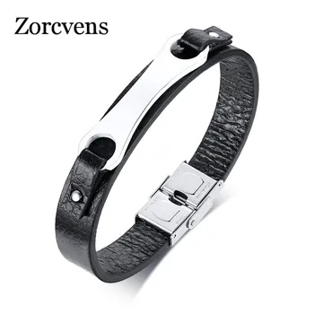 

Modyle Personalized Family Names Men Bracelet with Custom Beads Black Leather Charm Bracelets for Men Accessories