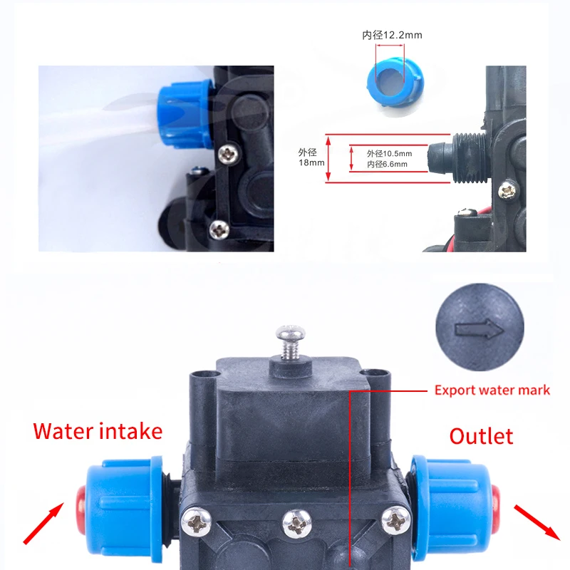 Najtaniej 12V 24V 120W 130PSI 10L Min typ elektryczny FIlm wodny wysokociśnieniowa pompa zastrzykowa do ogrodu zawór zwrotny
