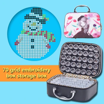 

70 Bottles Large Capacity Diamond Painting Storage Box Rhinestones Container Embroidery Tools for Painting Accessories