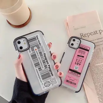 

ORYKSZ Lovely Barcode Clear Phone Case For iPhone 11 Pro Max Case For iPhone 7 8 Plus X XR XS Max Shockproof Soft Cover Coque