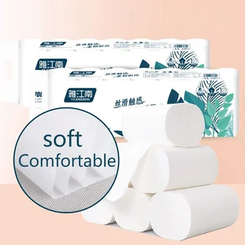 

Spot 14 Rolls Coreless Toilet Paper Towels Tissue 4 Layer Soft Skin-friendly for Home Bathroom VJ-Drop
