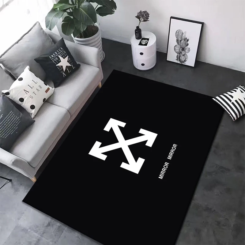 Белый и черный коврик для гостиной спальни прикроватного столика модный
