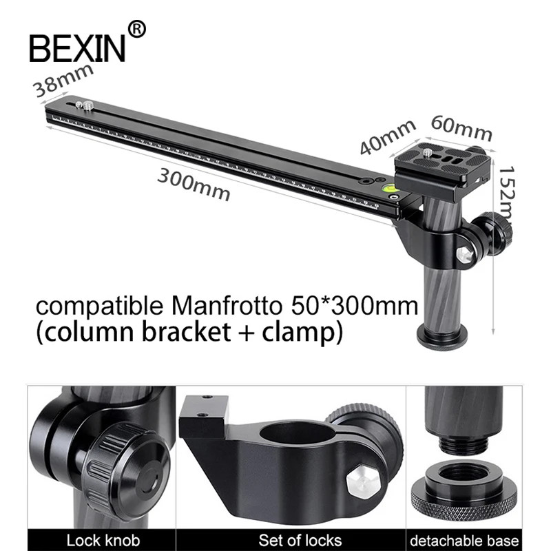 Tripod quick release plate telephoto lens support plate 25/30/40cm arca swiss nodal slide plate with clamping pillar for camera
