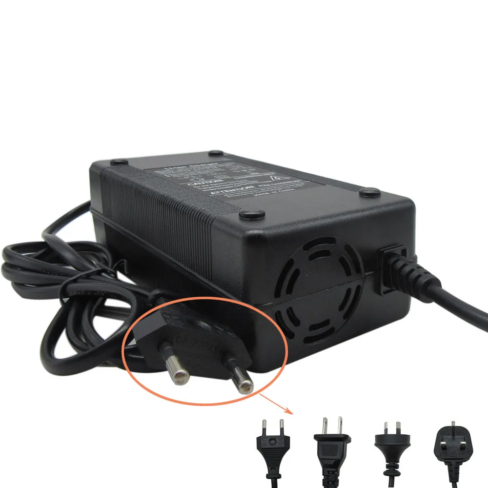 Charger Adapter Battery Charger Battery Charger Adapter 48V 4A Li ion Charger 54.6V 4A XLR for 13S 48 Volt Lithium Battery Charger with fan XT60 DC GX16 Connector