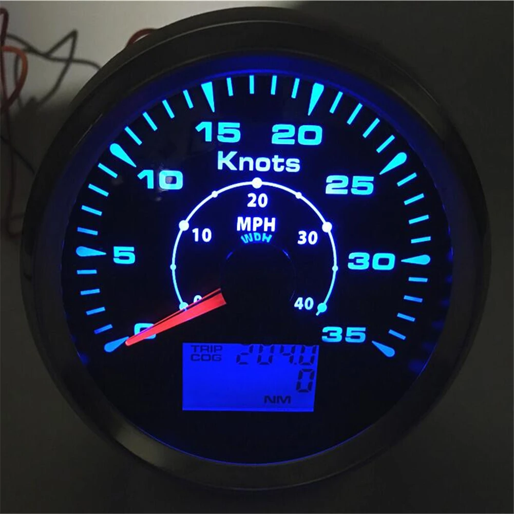 Упаковка из 1 морской 85 мм спидометры GPS 0 35Knots скорость Mileometers LCD одометры 40MPH с