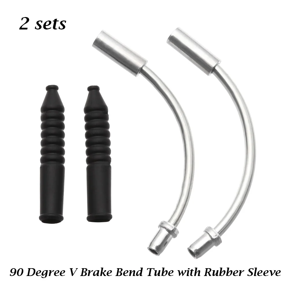 Bicycle V Brake Parts 2pcs/2sets V Brake Noodle and Boot Set MTB Mountain Bike Outdoor Noodles Cable Guide Bend Tube Pipe Sleeves Protector Hose Brake bicycle v brake calipers bicycle v brake parts bicycle brake cable bicycle cable protector