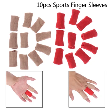 

10Pcs/Set Finger Sleeves Support Thumb Brace Protector Breathable Elastic Finger Tape for Basketball ,Baseball, Tennis,