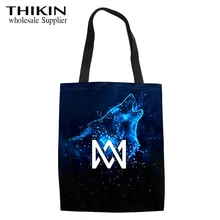 Тикин Маркус и Мартинус принт Девушки Повседневная Большая Холщовая Сумка женская на заказ сумка для покупок многоразовые сумки через плечо для женщин