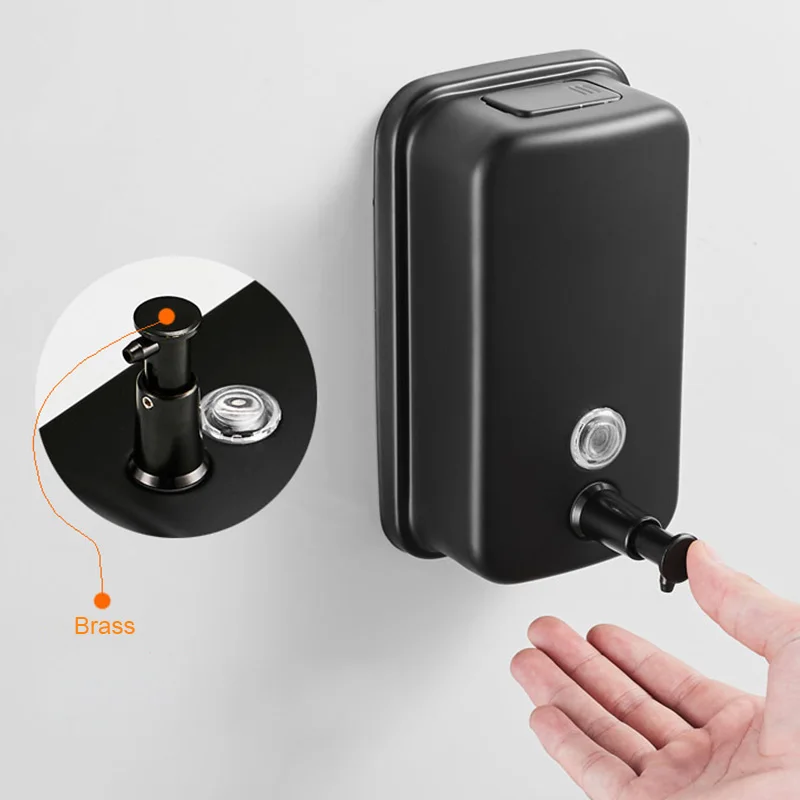 ROVOGO 500/800/1000 мл черный/зеркало дозатор для жидкого мыла настенный