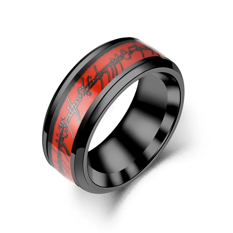 Волшебная буква The Lord of One Ring черное красное синее золото титановое кольцо из