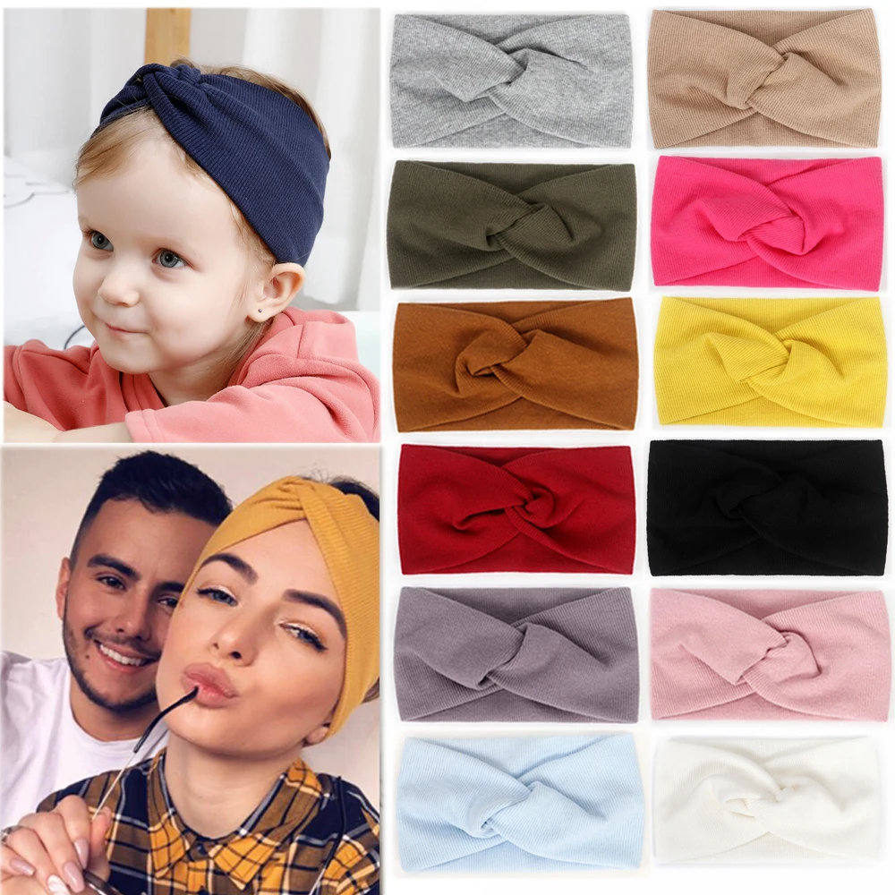 baby-headband-mommy-twist-hairband-for-women-girls-turban-mother-daughter-hair-accessories-cotton-newborn-head-wrap-2pcs-set