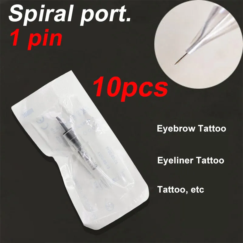 Профессиональная машинка для перманентного макияжа, электрическая ручка для татуажа бровей, моторный пистолет для подводки глаз, губ, Areola - Цвет: 10pcs 1PIN needle