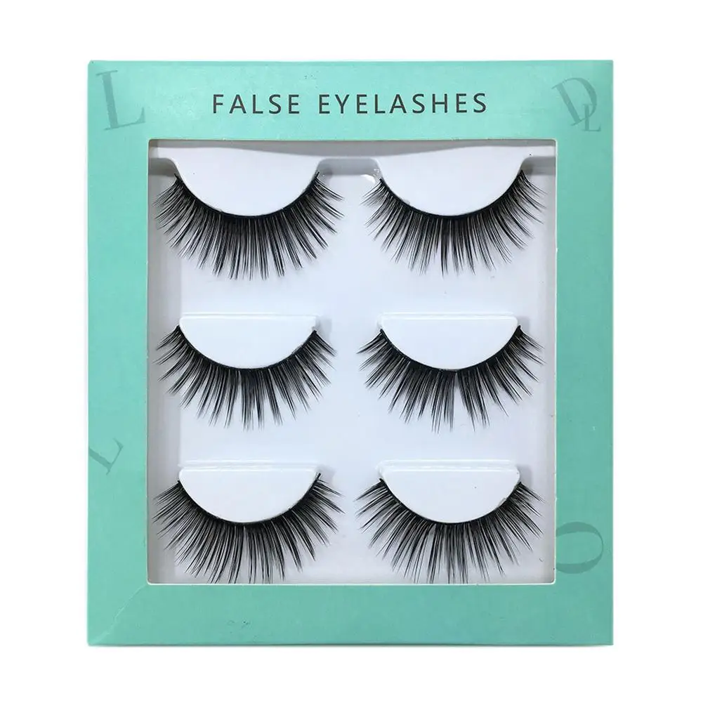 

3 Pairs Fake Eyelashes Soft Handmade Eyelashes Long Lasting High-quality Makeup Beauty Tools False Eyelashes