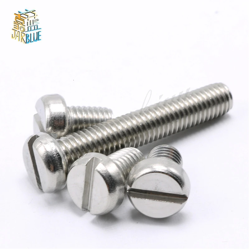 10/50pcs M1.6 M2 M2.5 M3 M4 M5 M6 304 A2-70 stainless steel GB65 Slotted Cap Head Slot Column Round Cheese Head Screw Bolt