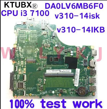 DA0LV6MB6F0 материнская плата для ноутбука Lenovo V310-14IKB V310-14ISK V510-14IKB ноутбук Процессор i3