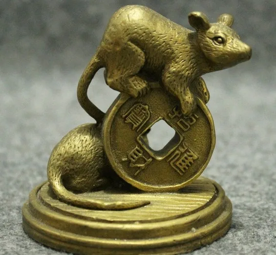 YM 314 китайская латунь богатство Coin Zhao Cai Jin Bao статуя знака зодиака | Дом и сад