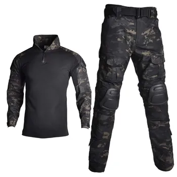 

Tactical Suit Military Uniform Training Suit Camouflage Hunting Shirts Pants Paintball Sets with Free Pads 10 Pockets 4xl to 8xl