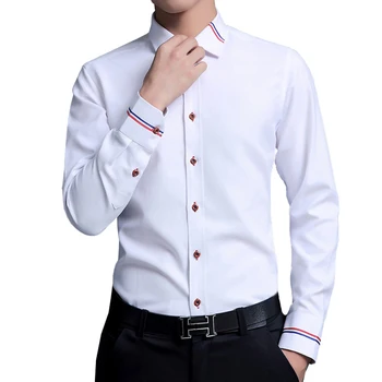 

Men spring and autumn premium long-sleeved shirt slim Fashion Oxford business casual Multicolor shirt plus size M-5XL рубашка