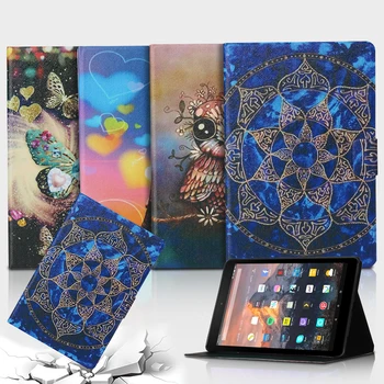 

For Amazon Kindle Fire HD8 2018 2017 2016 Flip Leather Tablet Case For Kindle Fire HD 8 6th 7th 8th Stand Cover Soft Shell Funda