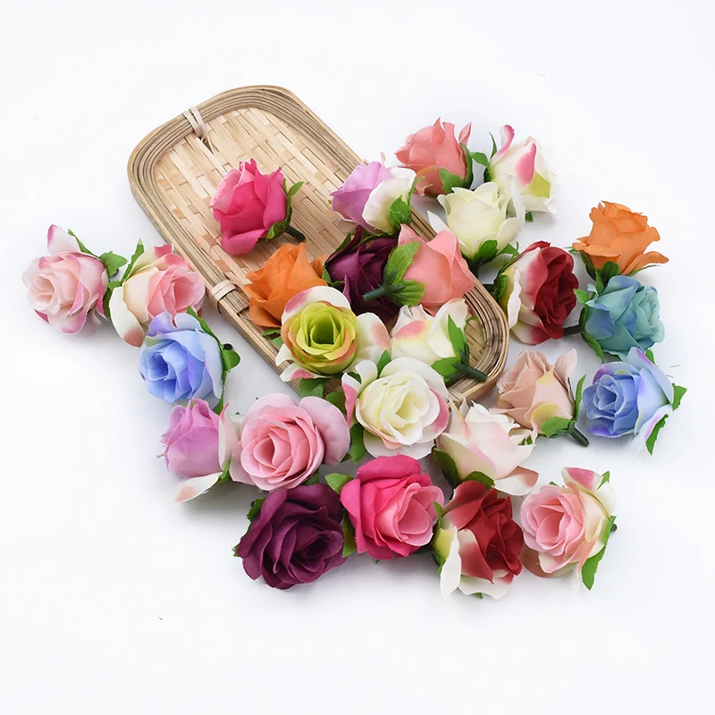 10-teiliger gefälschter Teddybär aus Rosen, dekorative Hochzeitsblumen für Scrapbooking, Weihnachtsdekorationen für Zuhause, künstliche Blumen