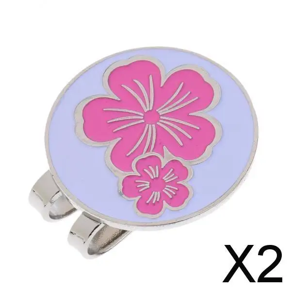 2xGolf Hat Clip with Detachable Magnetic Golf Ball Marker Clip Pink