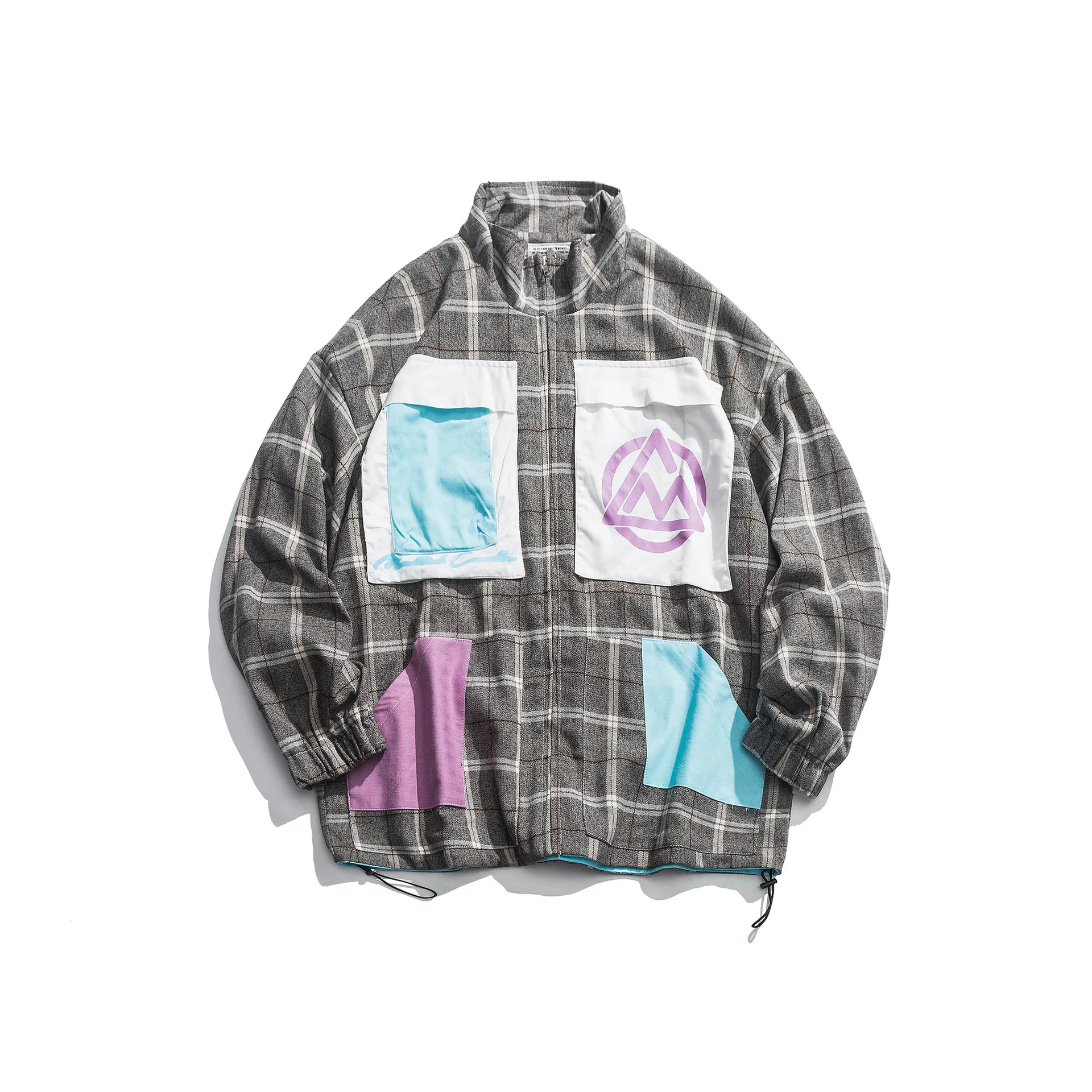 

City Where the Product 2019 Autumn New Style Origional Contrast Color Printed Plaid Coat MEN'S Jacket Men's Thin