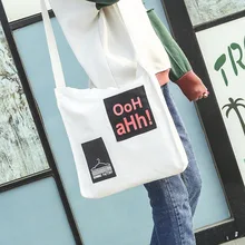 Южная Корея Harajuku Ulzzang с надписями на одно плечо Холщовая Сумка женская большая сумка на плечо универсальная простая школьная сумка