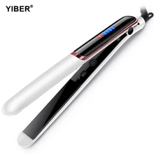 Профессиональный Выпрямитель для волос керамическая отрицательная ионизация волос Выпрямление и завивка светодиодный дисплей черный/белый анти-скальдинг утюжки для волос