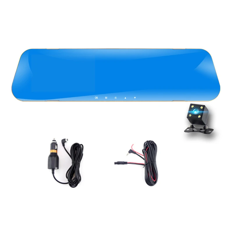 4,3 дюймов Автомобильный 1080P Hd Dvr камера зеркало заднего вида Двойная камера Запись вождения рекордер