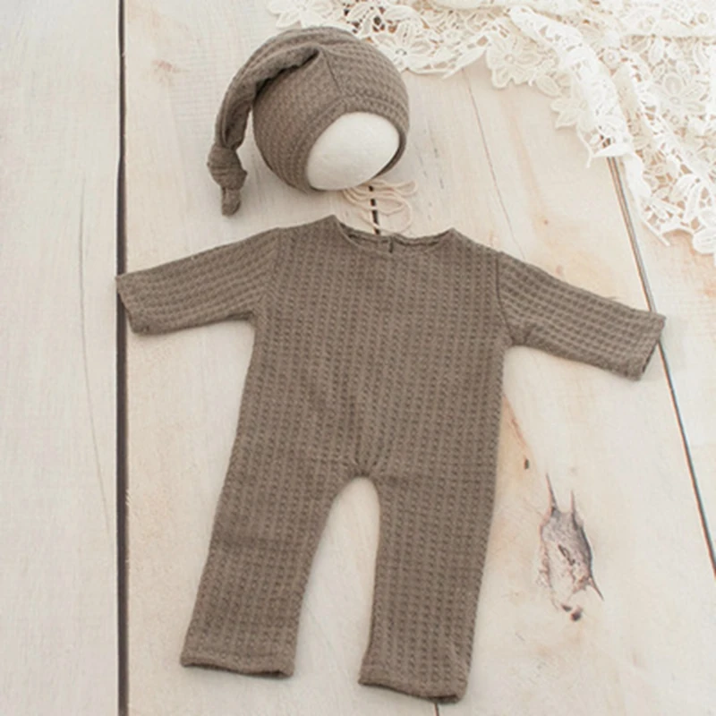 Newborn Photography Props Outfit +Hat Set Fotografia Roupa New Born Baby Boy Girl Romper Accessories Clothes Studio Shoot Photo