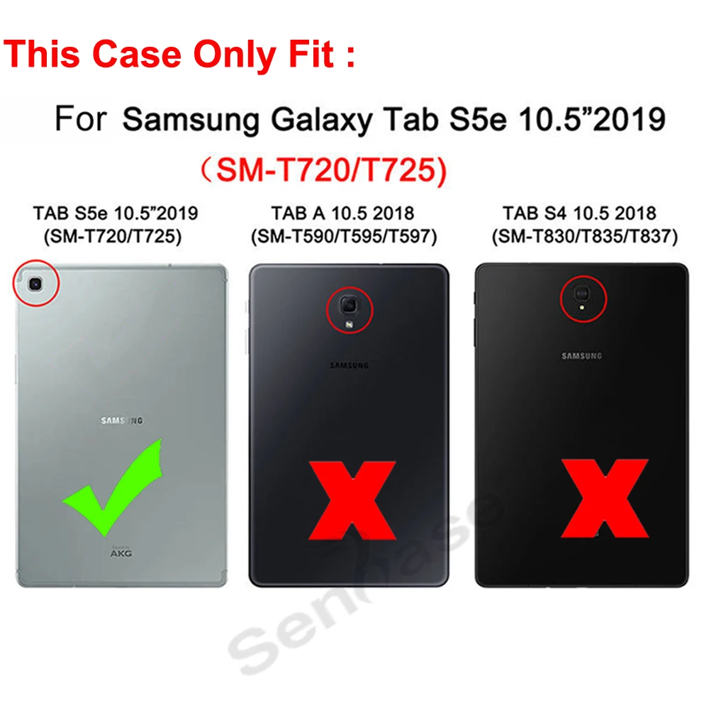 삼성 갤럭시 탭 S5e 용 2019 SM-T720 SM-T725 케이스, 어린이 안전 아머, 충격 방지 PC 실리콘 하이브리드 스탠드 태블릿 커버, 10.5 인치